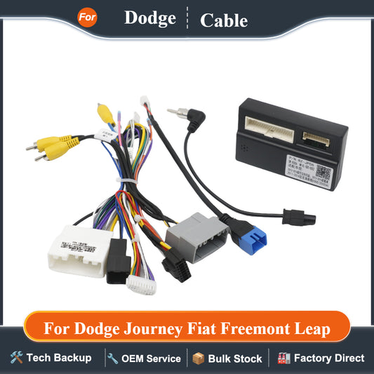 16Pin Car Stereo Wire Harness Adapter Decoder For Dodge Journey Fiat Freemont Leap Android Power Cable With Canbus Box