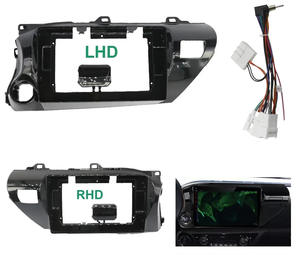 10.1 Inch Frame For TOYOTA REVO HILUX 2014-19 Car Radio Fascia DVD Dash Refitting Trim Kit Installation Mount Plate Stereo Bezel
