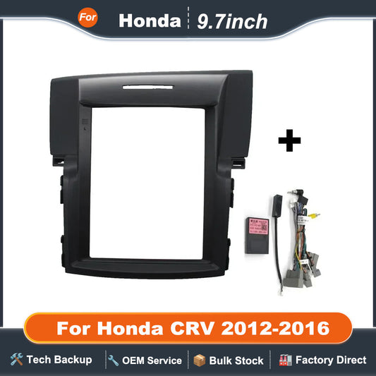 9.7 Inch For Honda CRV 2012-2016 2 Din Car Radio Fascias Tesla Style Multimedia Frame Video Player Navigation DVD Panel Trim Kit