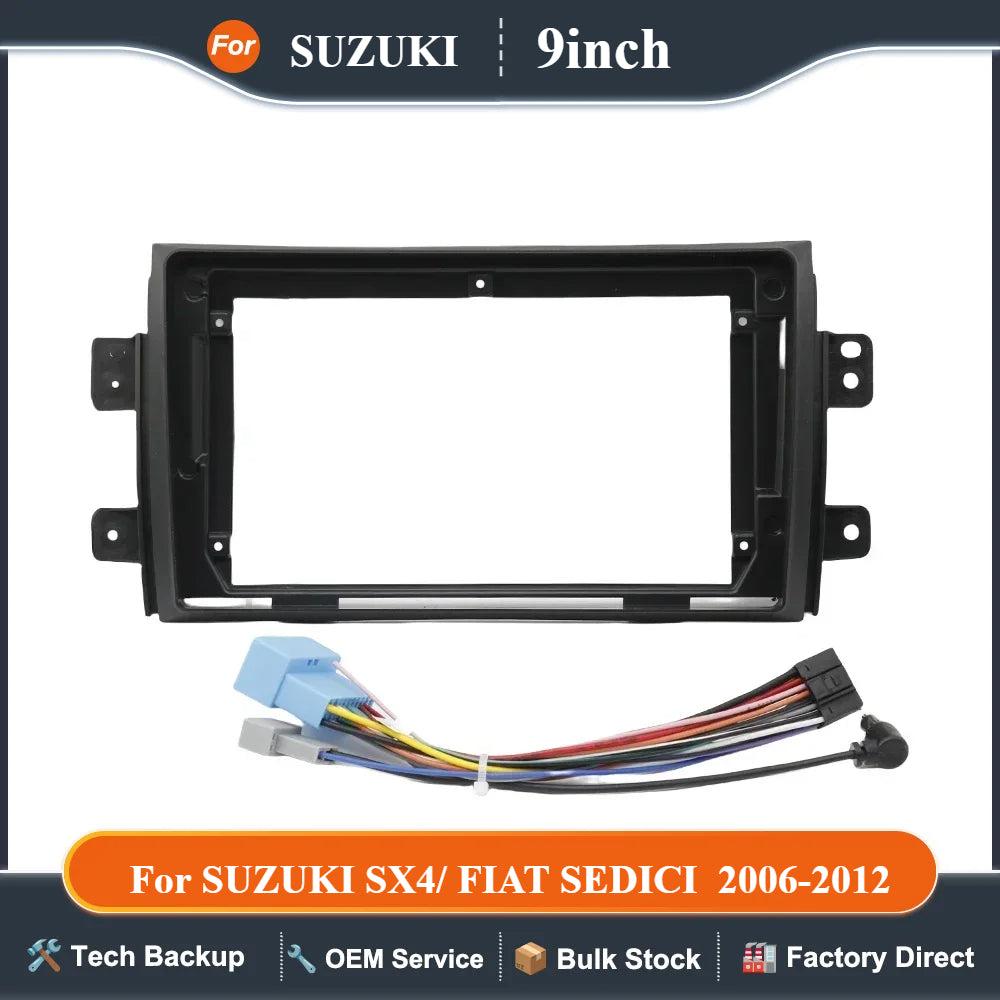 For 2006-2012 SUZUKI SX4/ FIAT SEDICI 9 Inch Double Din Car Radio Installation DVD GPS Mp5 Plastic Fascia Panel Frame