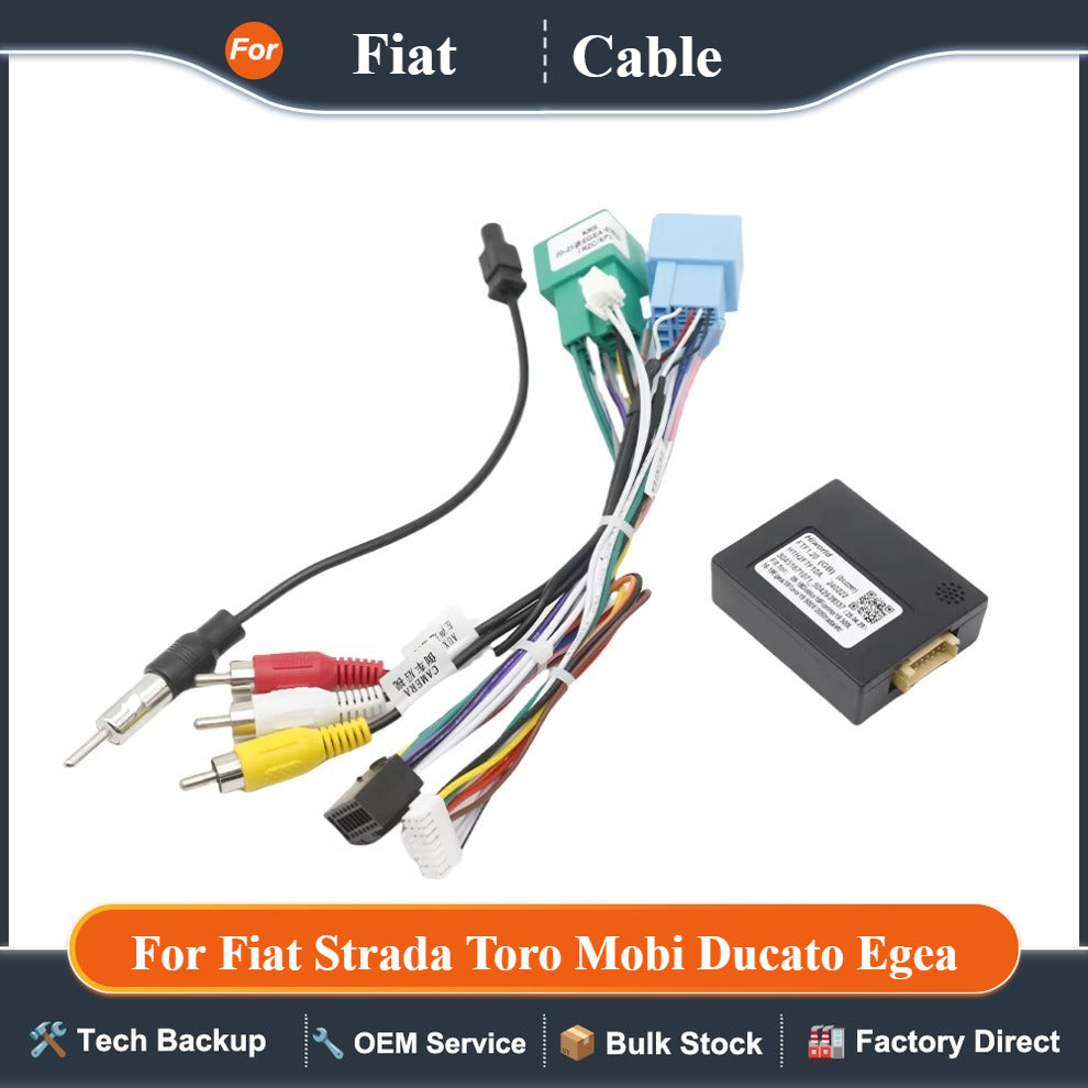 Wiring Harness 16 Pin for Fiat Strada Toro Mobi Ducato Egea Canbus Decoder RCA Connector Car Android Unit Plug Cable Adapter