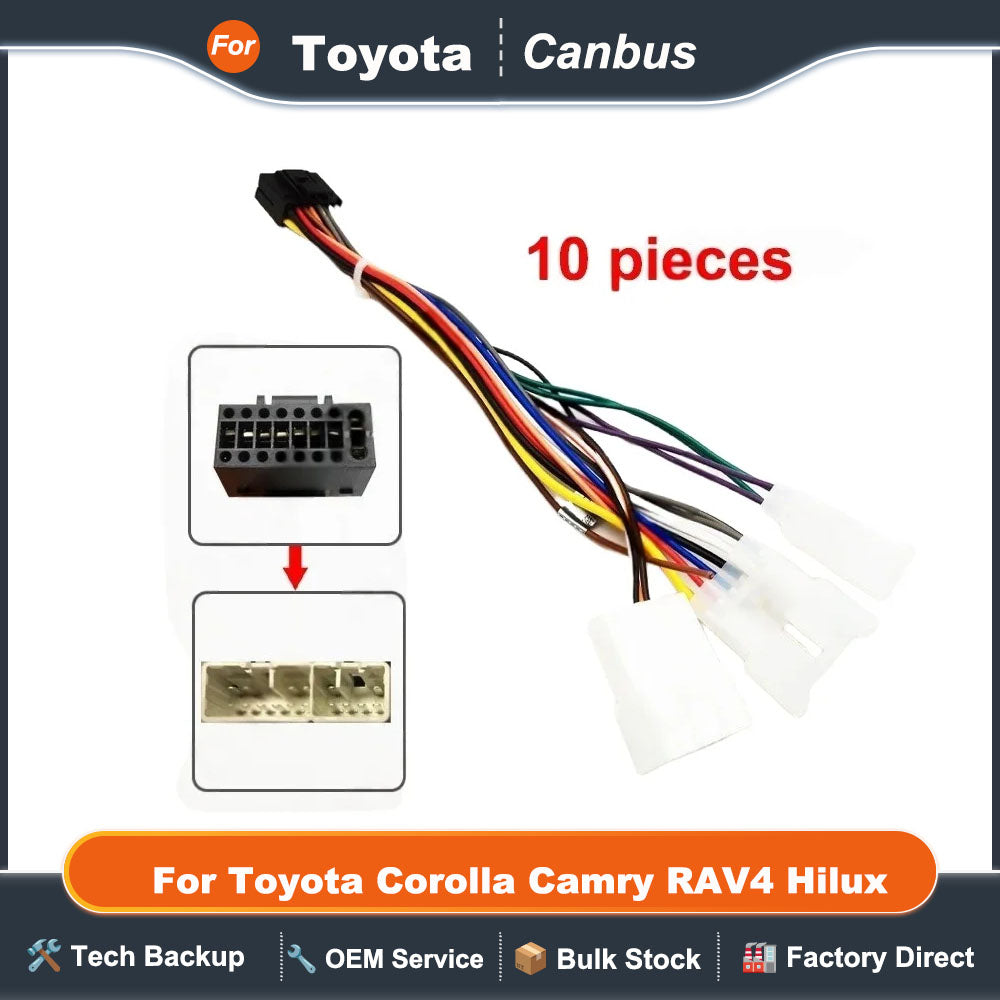 Radio Wiring Harness Adapter 16 Pin Connector Plug 10 Pcs Wholesale Cable for Toyota Corolla Camry RAV4 Hilux Land Cruiser Yaris