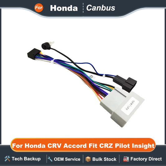 Radio Wiring Harness 16Pin Plug to 24 Pin Head Unit Audio Connector Cable Adapter for Honda CRV Accord Fit CRZ Pilot Insight