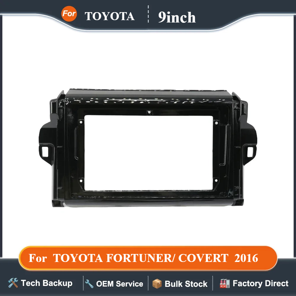 9Inch Car Radio Fascias For 2016 TOYOTA FORTUNER/ COVERT Android GPS MP5 Stereo Player 2 Din Head Unit Panel Dash Frame Instal