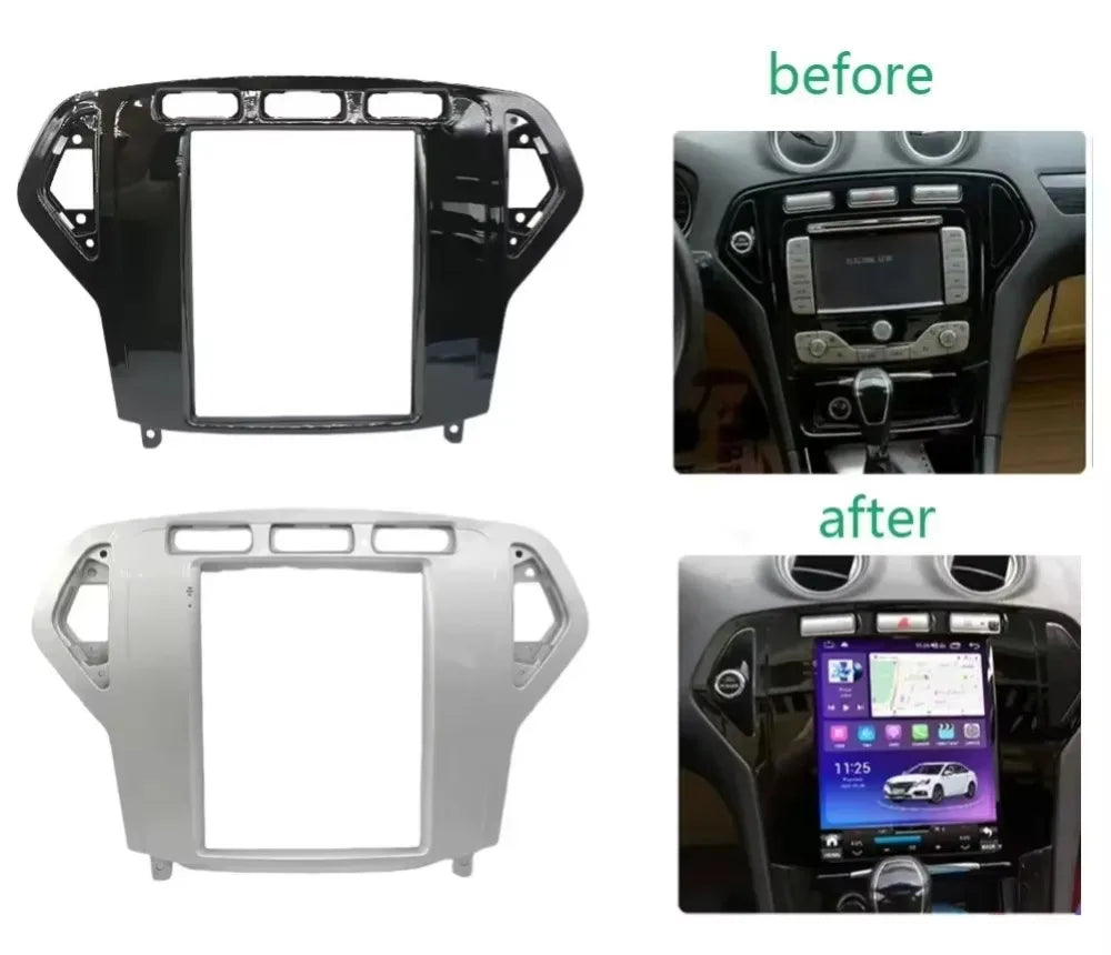 9.7 Inch For FORD MONDEO 2007-2010 2 Din Universal Car Radio Frame Tesla Style Multimedia Frame Video Player Navigation