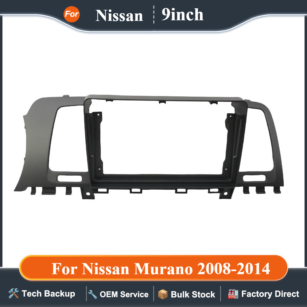 For Nissan Murano 2008-2014 9 Inch Car Frame Fascia Adapter Canbus Box Decode Android Radio Dash Fitting Panel Kitr