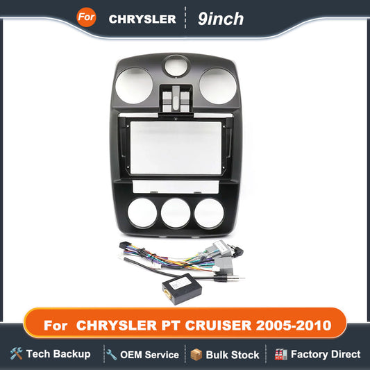 For 2005-2010 CHRYSLER PT CRUISER (9INCH) Car Radio Fascias Android GPS MP5 Stereo Player 2 Din Head Unit Panel Dash Frame Insta