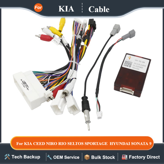 HY-SS-04 Android 2 Din for KIA CEED NIRO RIO SELTOS SPORTAGE for HYUNDAI SONATA 9 Canbus Decoder Wiring Harness Adapter