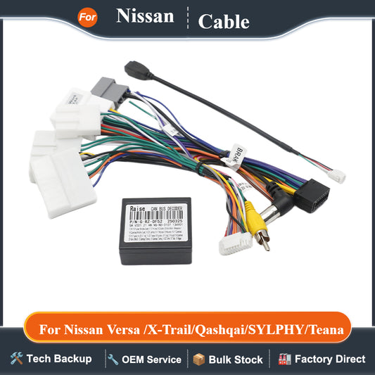 16 Pin Plug Android System Radio for Nissan Versa /X-Trail/Qashqai/SYLPHY/Teana/ Kicks Canbus Box RZ-DF02 with Wiring Harness