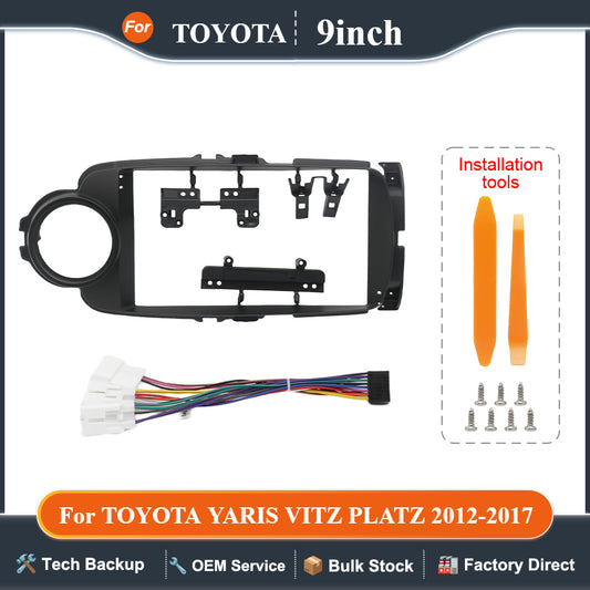 9 Inch 22.86cm for 2012-2017 Car Radio Android Frame Stereo Panel Player Fascias Harness Canbus for TOYOTA YARIS VITZ PLATZ