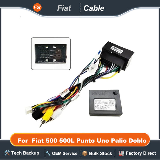 Wiring Harness CAN Bus Decoder Car Android 16 Pin Plug to 52 Pin Connector Cable Adapter for Fiat 500 500L Punto Uno Palio Doblo