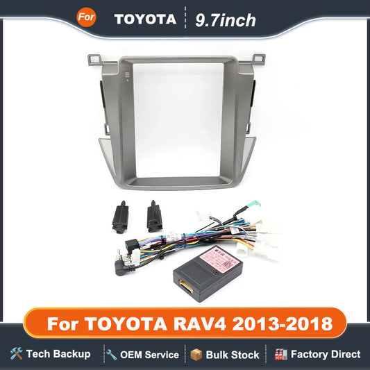 For TOYOTA RAV4 2013-2018 Tesla Screen 9.7 Inch Car DVD Frame Fascia Adapter Android Radio Dash Fitting Panel Kit