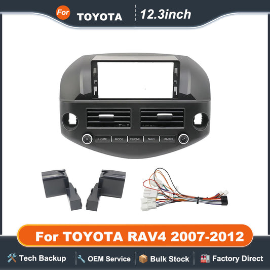 12.3 Inch 31.242cm for TOYOTA RAV4 2007-2012 Car Multimedia Player Auto Radio Frame Android Radio Dash Fitting Panel Kit