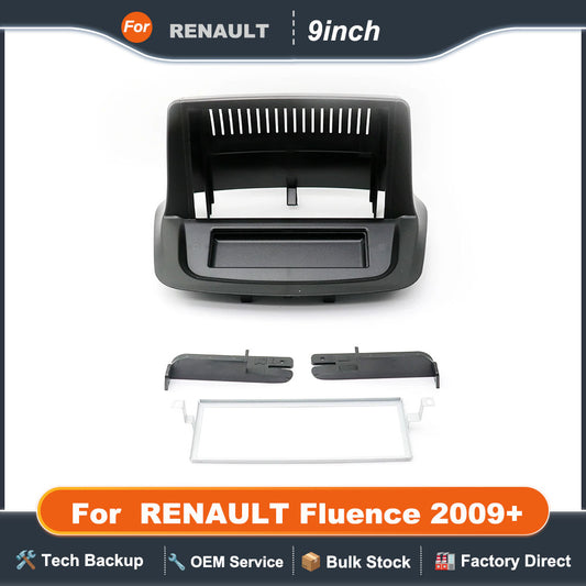 9 Inch Car Fascia Radio Panel for RENAULT Fluence 2009+ Dash Kit Install Facia Console Bezel GPS Adapter 9inch Plate Trim Cover