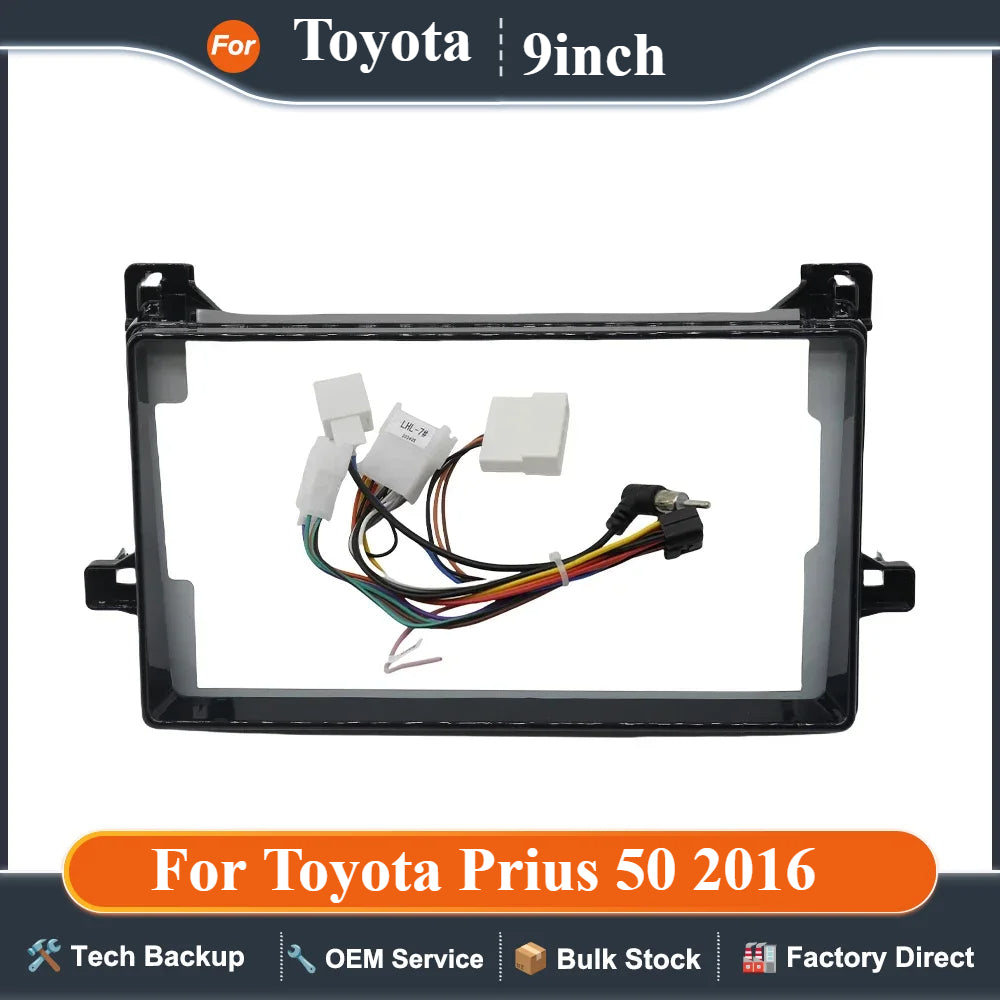 9 Inches Car Stereo Dash Radio Fascia Kit Installation Trim Panel Frame Double Din For Toyota Prius 50 2016 Android player