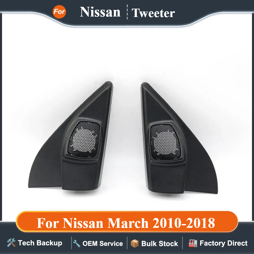 2PCS For Nissan March 2010-2018 Car Tweeter Refitting Audio Door Angle Gum Speaker Cover Boxes Mounts