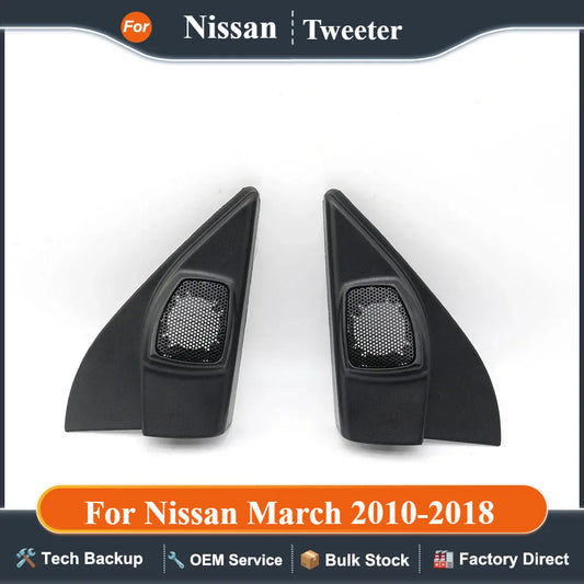2PCS For Nissan March 2010-2018 Car Tweeter Refitting Audio Door Angle Gum Speaker Cover Boxes Mounts
