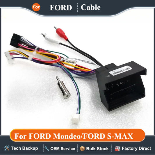 16 Pin Power Cable  DVD Canbus Box RP5-FD-001 For FORD Mondeo/FORD S-MAX Android 2 Din Harness Wiring Cables Car Radio Stereo