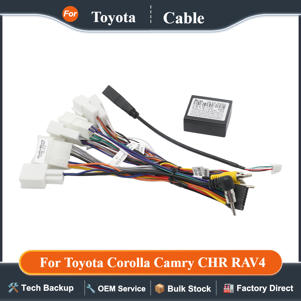 Canbus Box RZ-FT01 RZ-FT52 for Toyota Corolla Camry CHR RAV4 LAND CRUISER Android Car Radio Wiring Harness Power Cable