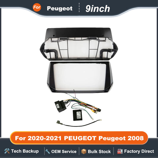 9-inch Car Stereo Frame for 2020-2021 PEUGEOT Peugeot 2008 Central Control Navigation Panel Frame Android Large Screen Frame