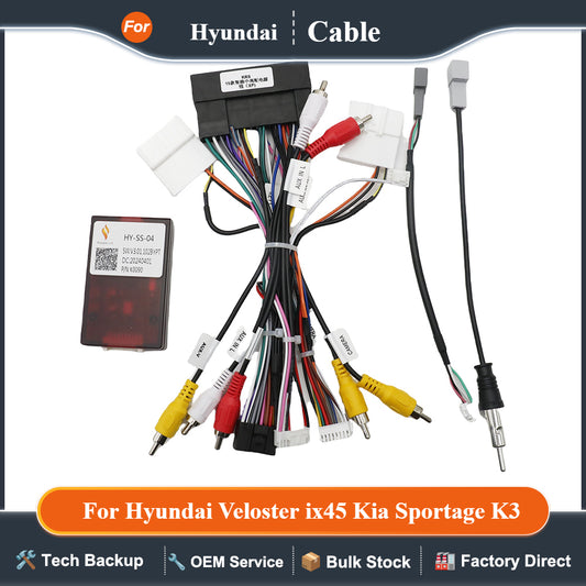 Car 16pin Wiring Harness Adapter Canbus Box For Hyundai Veloster ix45 Kia Sportage K3 Sorento Cerato Decoder Power Cable