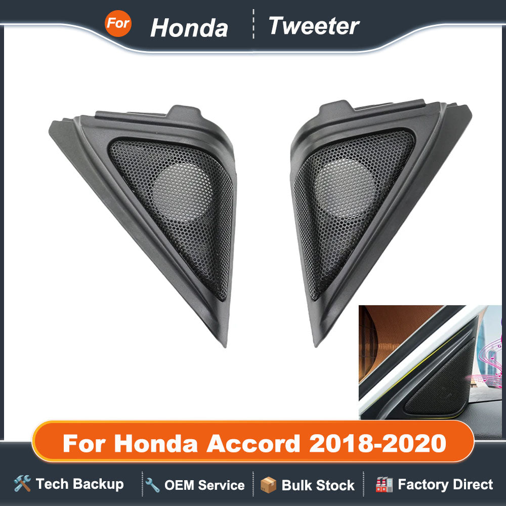 2pcs Car Door Panel Audio Horn Speaker Tweeter Triangle Cover Case Loudspeaker Trim for Honda Accord 2018-2020