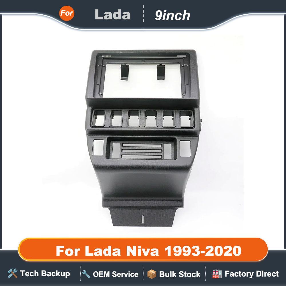 For Lada Niva 1993-2020 9 Inch Car Fascia Radio Panel Dash Kit Install Plate Facia Console Bezel GPS Adapter Cover Trim