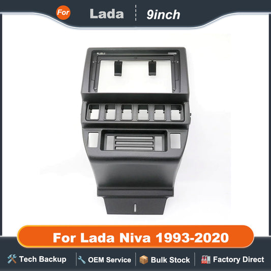 For Lada Niva 1993-2020 9 Inch Car Fascia Radio Panel Dash Kit Install Plate Facia Console Bezel GPS Adapter Cover Trim