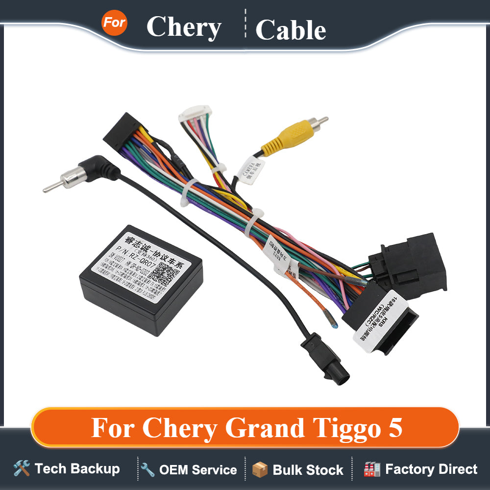 16 Pin Plug Connector Camera in For Chery Grand Tiggo 5 Radio Wiring Harness Adapter CAN Bus Decoder Car Android Head Unit Cable