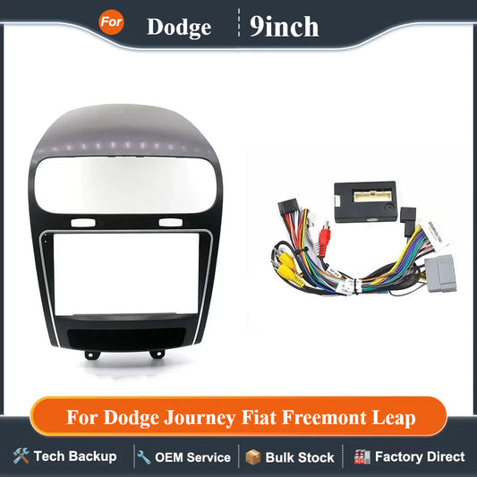 For Dodge Journey Fiat Freemont Leap 9inch Car Fascia Radio Panel DVD  Dash Kit Install Adapter Console Frame Bezel trim