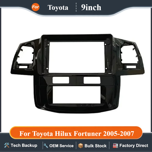 9 inch Car DVD Frame Audio Dash Trim Kits Facia Panel Radio Player screen 2 Din  For Toyota Hilux Fortuner 2005-2007  Kit