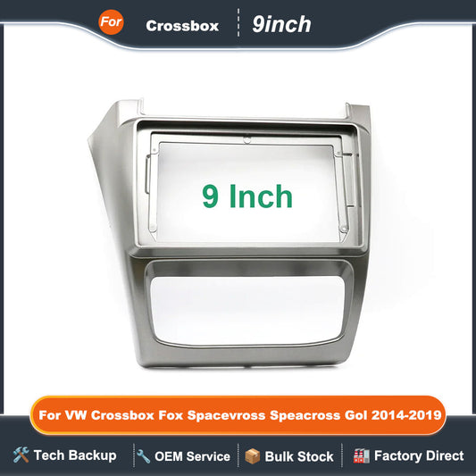 9 Inch For VW Crossbox Fox Spacevross Speacross Gol 2014-2019 Car Radio Android Stereo MP5 Player 2Din Head Unit Fascia Frame