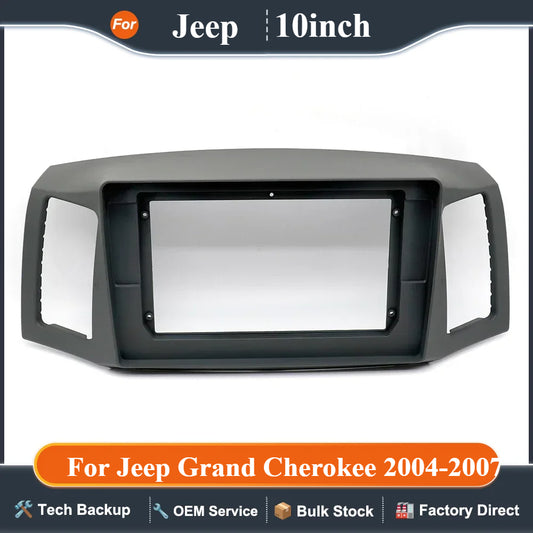 10 Inch Car Frame Fascia Adapter Canbus Box Android Radio Dash Fitting Panel Kit For Jeep Grand Cherokee 2004-2007