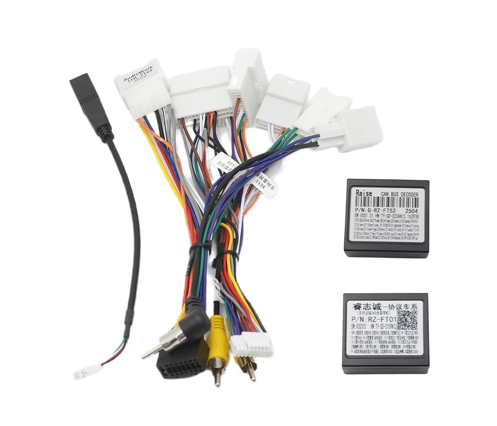 Canbus Box RZ-FT01 RZ-FT52 for Toyota Corolla Camry CHR RAV4 LAND CRUISER Android Car Radio Wiring Harness Power Cable