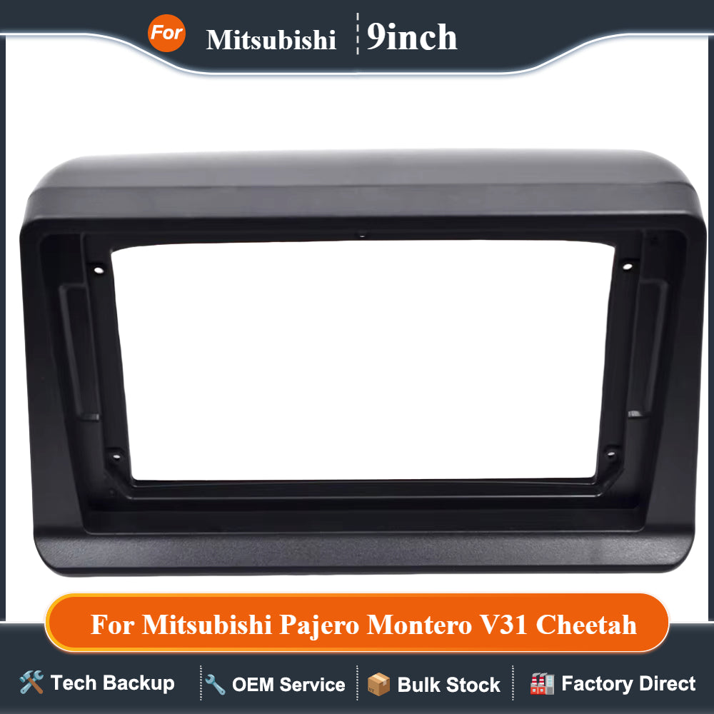 2 Din  Panel 9 inch Car Radio Fascia for Mitsubishi Pajero Montero V31 Cheetah Kingbox Stereo Frame Plate Adapter Navigation
