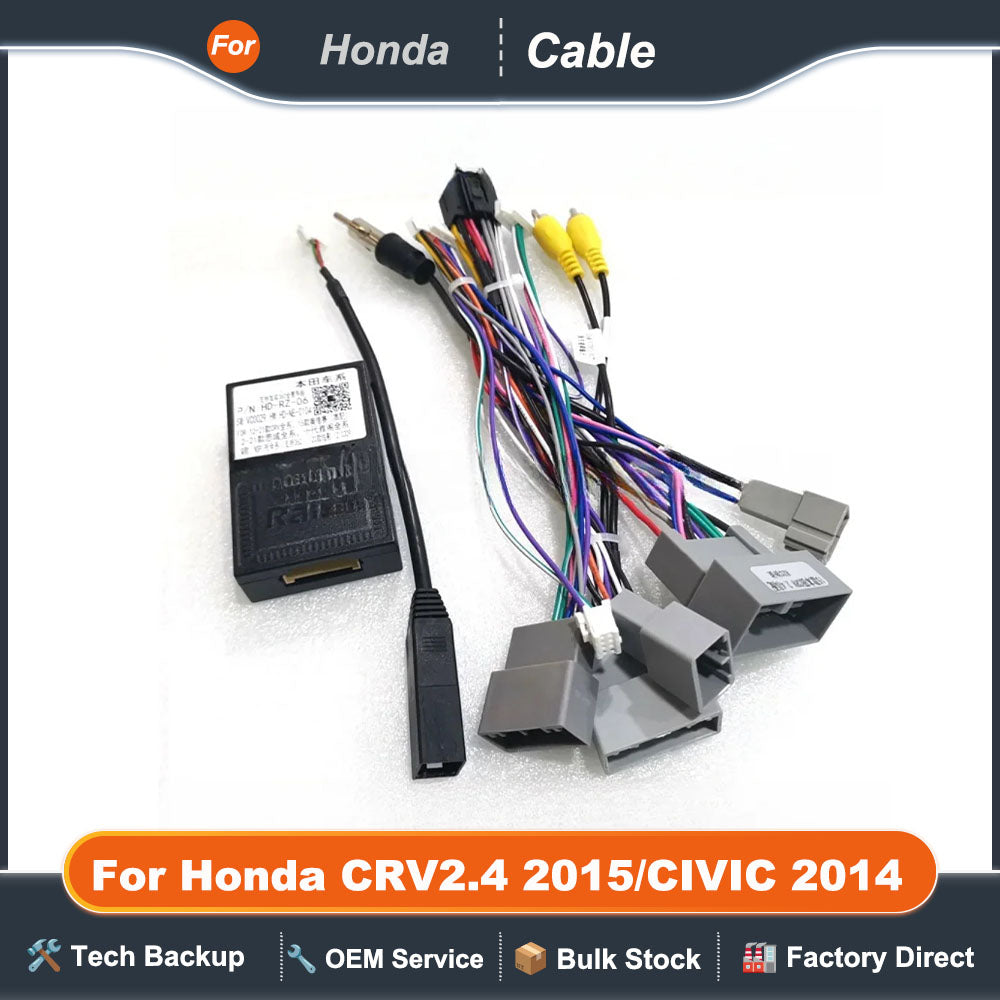 Car Radio Stereo Wiring Harness Cable Adapter Canbus Box For Honda CRV2.4 2015/CIVIC 2014 GPS 2 Din Video Player