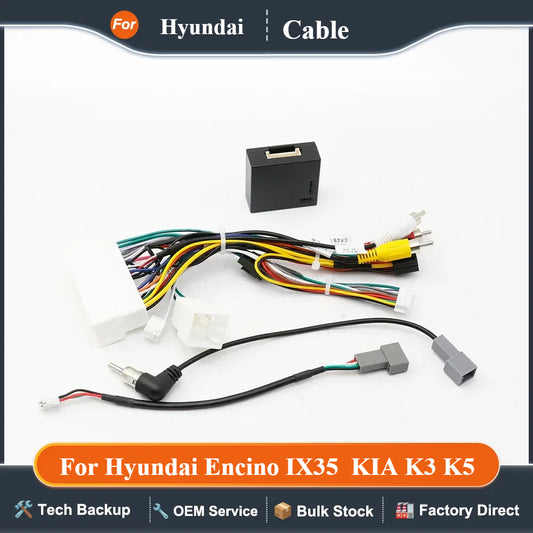 Car Audio 16PIN DVD Player Power Calbe Adapter With Canbus Box For Hyundai Encino IX35  KIA K3 K5 Stereo Plug Wiring Harness