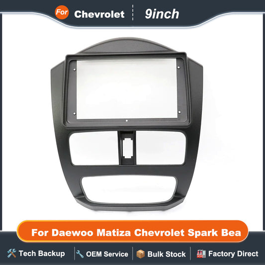 For Daewoo Matiza Chevrolet Spark Beat 9 inch Car Audio Big Screen DVD Fascia Frame Adapter 2Din Radio Dash Panel  Kit