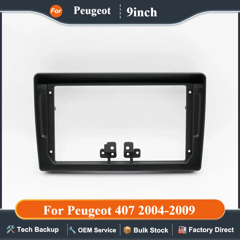 9 Inch Car Frame Fascia Adapter Canbus Box Decoder For Peugeot 407 2004-2009 Android Radio Dash Fitting Panel Kit