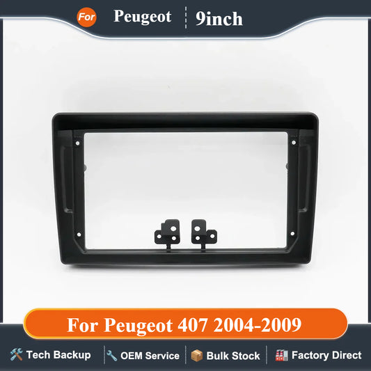 9 Inch Car Frame Fascia Adapter Canbus Box Decoder For Peugeot 407 2004-2009 Android Radio Dash Fitting Panel Kit