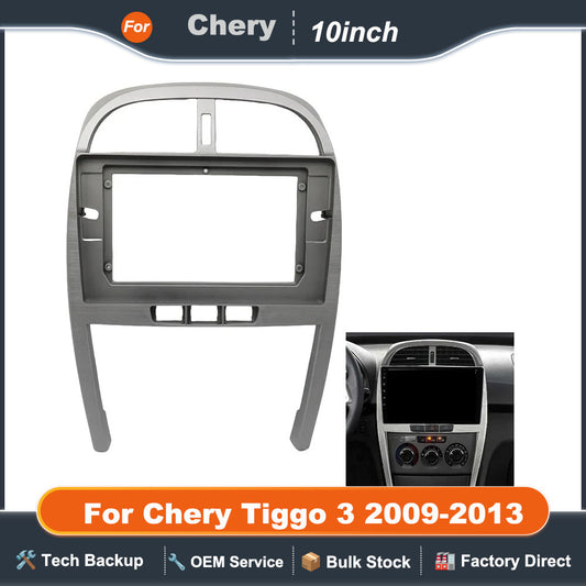 Car 10.1" Audio Face Plate Fascia Frame For Chery Tiggo 3 2009-2013 2Din Big Screen Radio Stereo Panel Dash Mount Refitting Kit