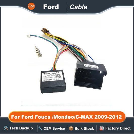 16 Pin Wiring Harness Adapter Canbus Box  For Ford Foucs /Mondeo/C-MAX 2009-2012 Radio Android 2 Din GPS Wifi Video Player