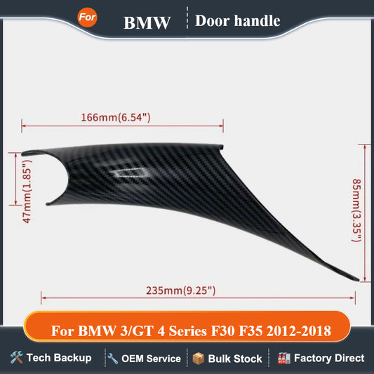 2PCS Car Styling Interior Door Panel Handle Inner Pull Protective Cover Trim Black For BMW 3/GT 4 Series F30 F35 2012-2018