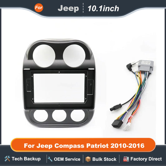 For Jeep Compass Patriot 2010-2016 10.1 Inch Car Radio Fascias Stereo Dash Board Frame 2 Din GPS MP5 Android Player Panel Trim