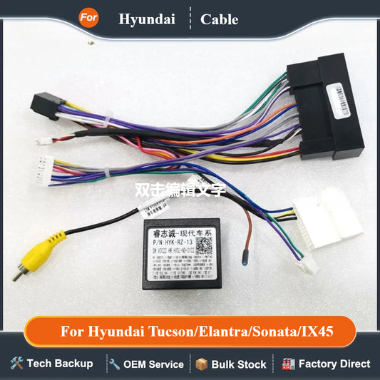 For Hyundai Tucson/Elantra/Sonata/IX45/SANTAFE/Cerato KIA Sorento/Rio/Ceed/Sportage/K3/KX7 Android Radio 16 Pin Wiring Canbus