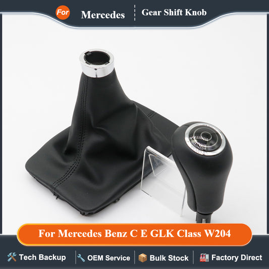 Automatic Car Gear Shifter Lever Knob Leather Boot Cover For Mercedes Benz C E GLK Class W204 W207 W212 X204 C204 2007-2011