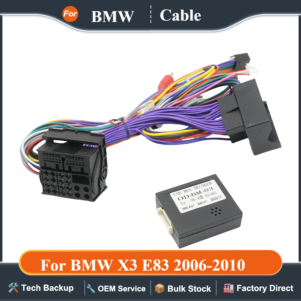 16 Pin Power Wiring Harness Cable for BMW X3 E83 2006-2010 Android Car Radio Stereo Car Accessories Canbus Box Adaptor Decoder