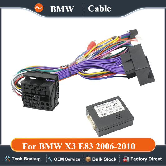 16 Pin Power Wiring Harness Cable for BMW X3 E83 2006-2010 Android Car Radio Stereo Car Accessories Canbus Box Adaptor Decoder
