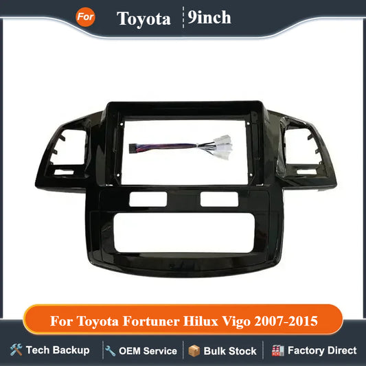 For Toyota Fortuner Hilux Vigo 2007-2015 9 Inch Car Frame Fascia Adapter Android Radio Dash Fitting Panel Kit