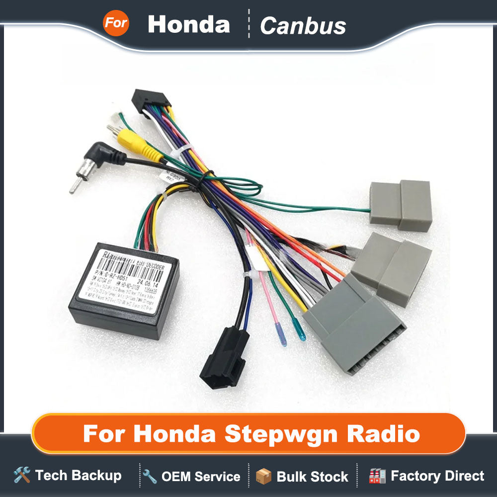 Car 16 Pin Audio Wiring Harness With Canbus Box For Honda Stepwgn 2023 Harness Wiring Power Cable Radio Multimedia Player 2 DIN